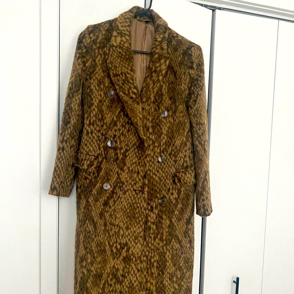 & Other Stories Snakeskin Wool Coat (US Size 0)